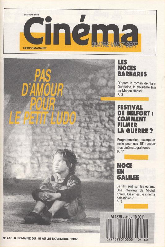 CINEMA (50s-90s Fr) magazine side cover Issue 416  1987