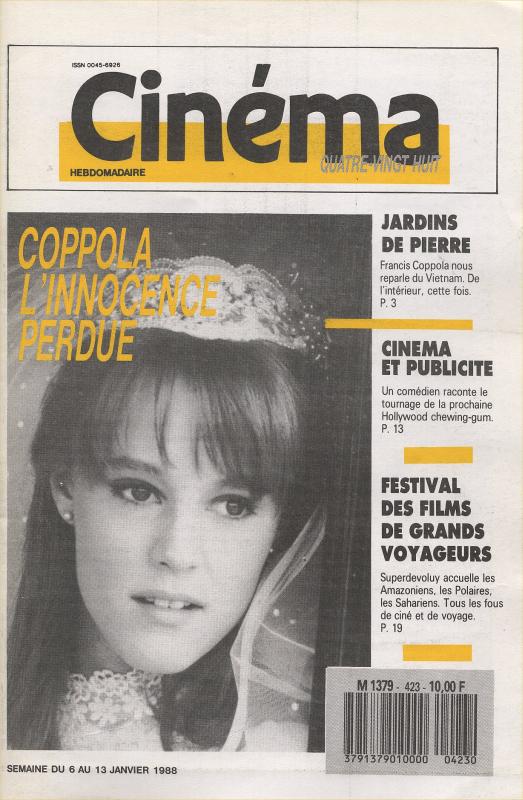 CINEMA (50s-90s Fr) magazine side cover Issue 423  1988