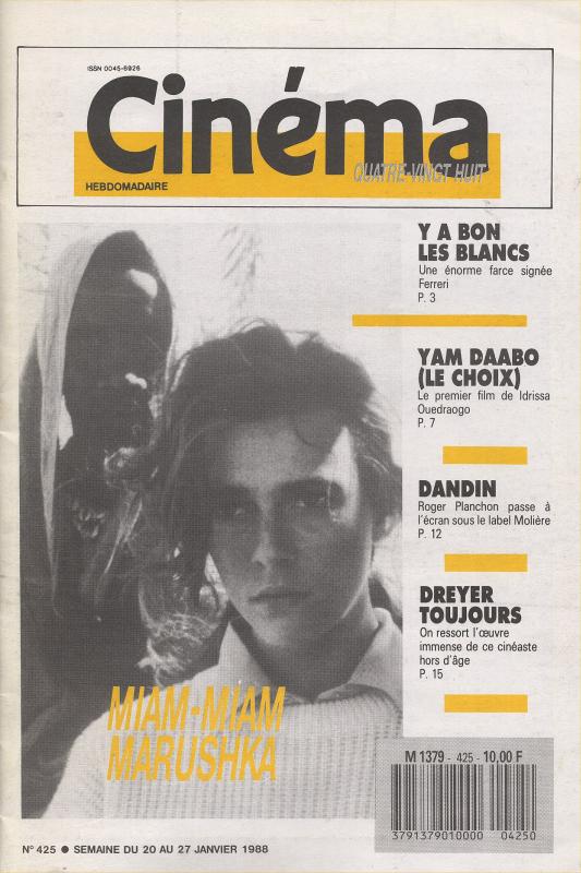 CINEMA (50s-90s Fr) magazine side cover Issue 425  1988