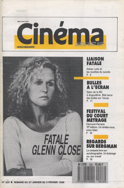 CINEMA (50s-90s Fr) magazine side cover Issue 426  1988