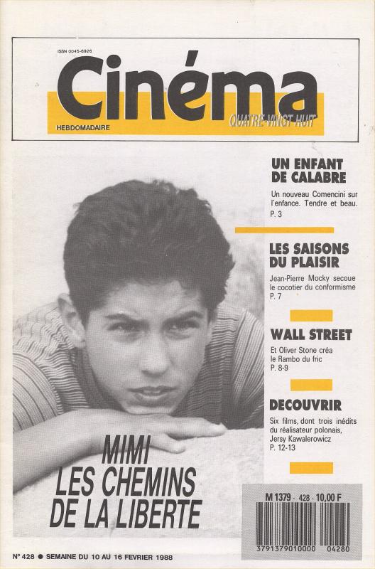 CINEMA (50s-90s Fr) magazine side cover Issue 428  1988