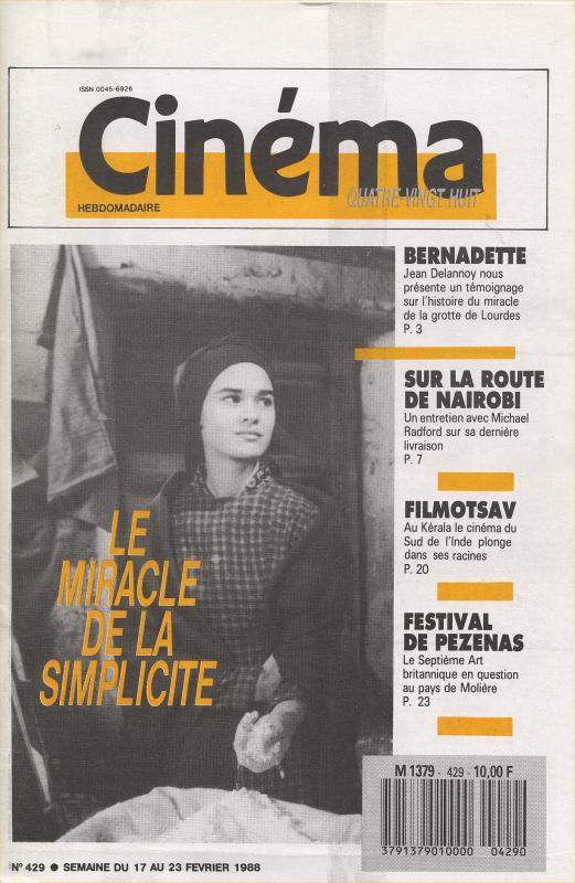 CINEMA (50s-90s Fr) magazine side cover Issue 429  1988