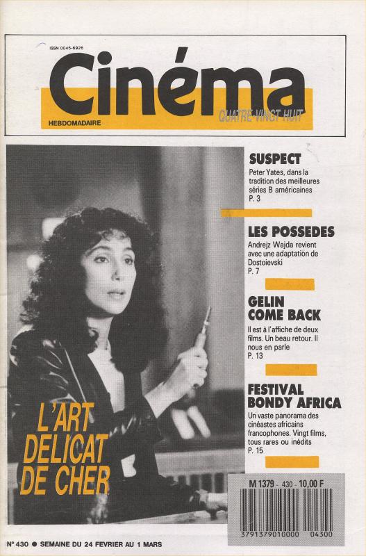 CINEMA (50s-90s Fr) magazine side cover Issue 430  1988