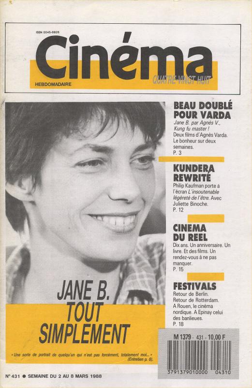 CINEMA (50s-90s Fr) magazine side cover Issue 431  1988