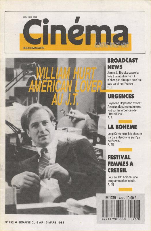 CINEMA (50s-90s Fr) magazine side cover Issue 432  1988