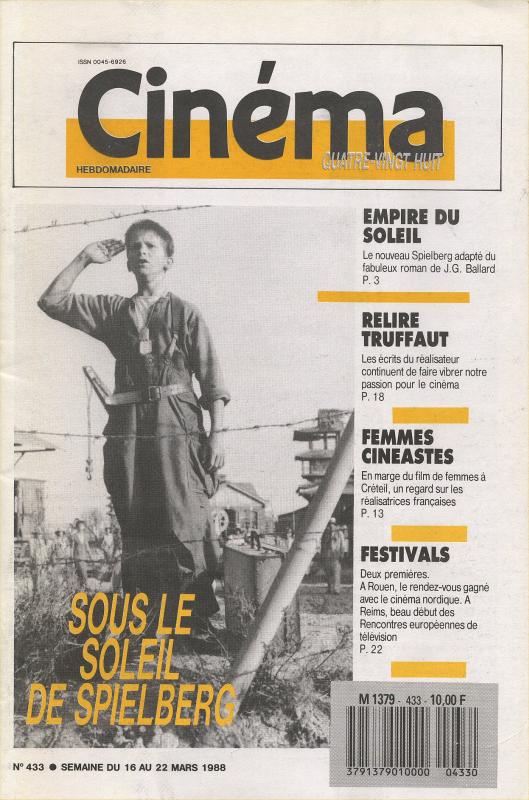 CINEMA (50s-90s Fr) magazine side cover Issue 433  1988