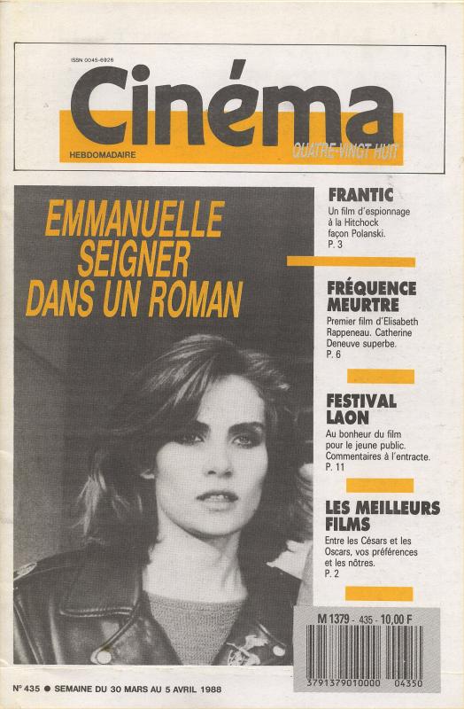 CINEMA (50s-90s Fr) magazine side cover Issue 435  1988