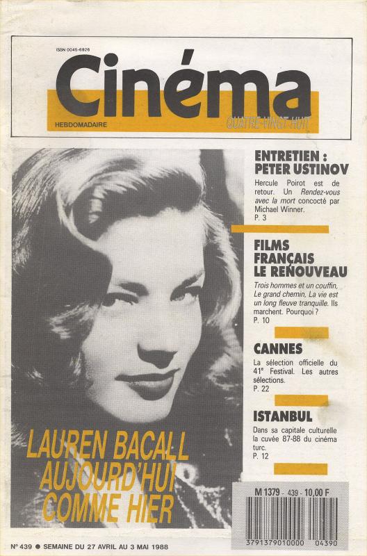 CINEMA (50s-90s Fr) magazine side cover Issue 439  1988