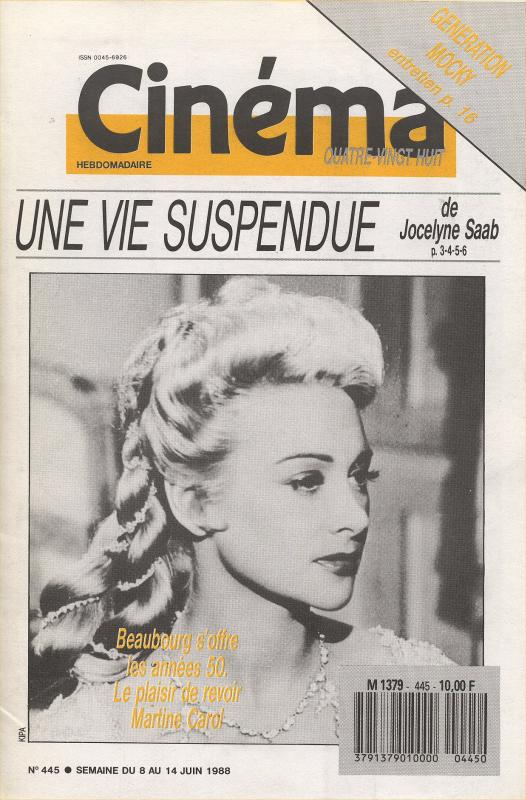 CINEMA (50s-90s Fr) magazine side cover Issue 445  1988