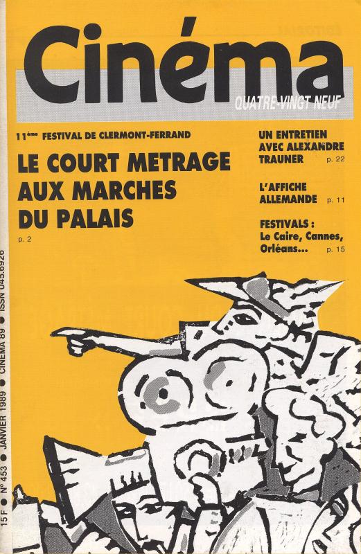 CINEMA (50s-90s Fr) magazine side cover Issue 453  1989