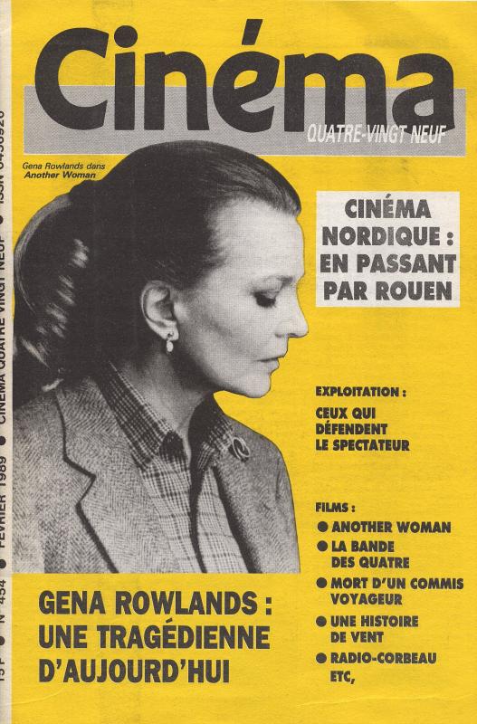 CINEMA (50s-90s Fr) magazine side cover Issue 454  1989