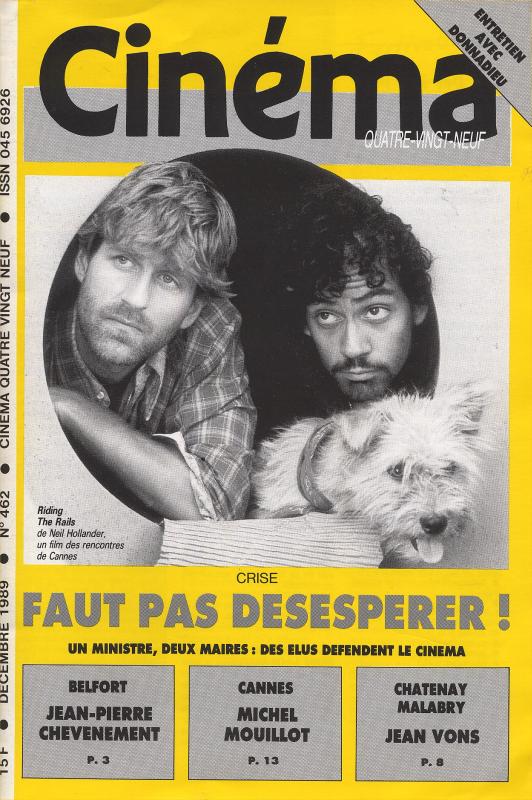 CINEMA (50s-90s Fr) magazine side cover Issue 462  1989