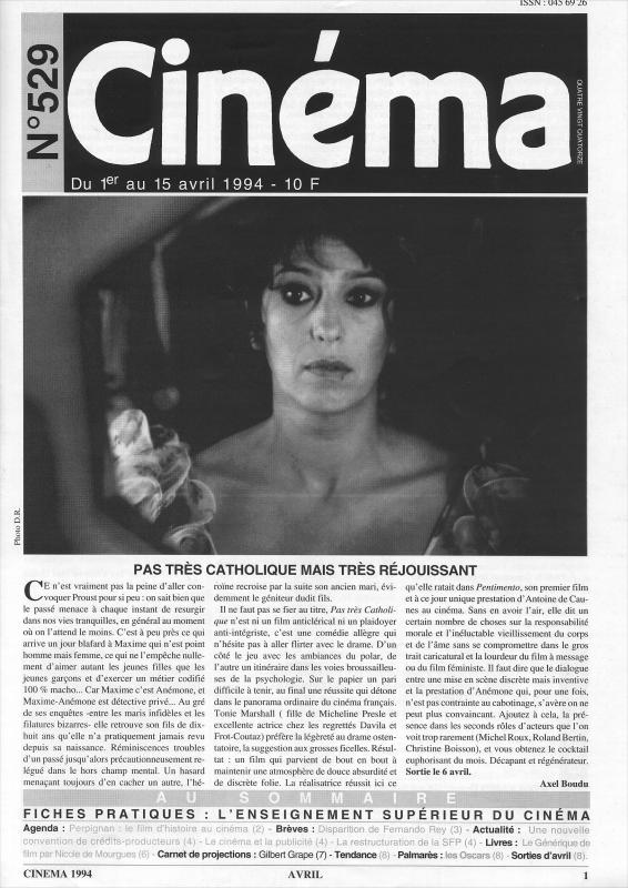 CINEMA (50s-90s Fr) magazine side cover Issue 529  1994