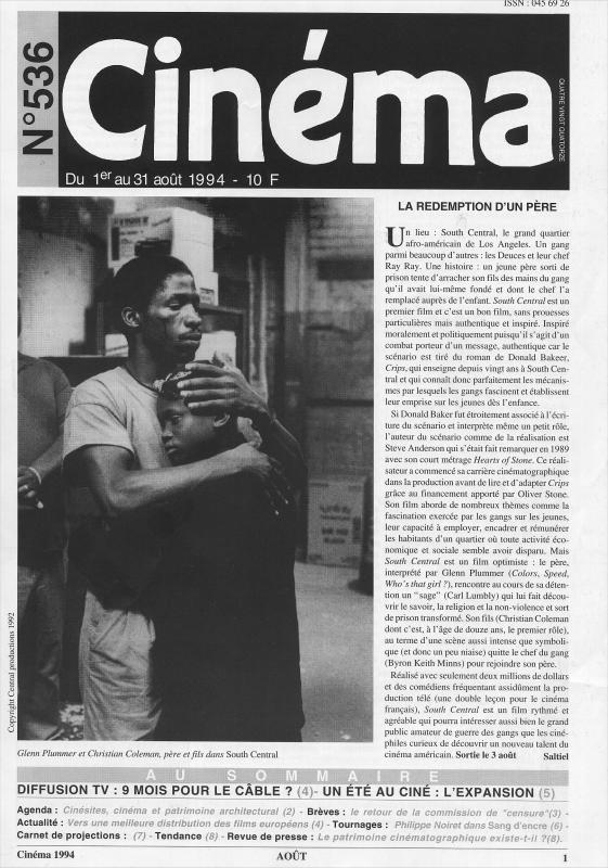 CINEMA (50s-90s Fr) magazine side cover Issue 536  1994