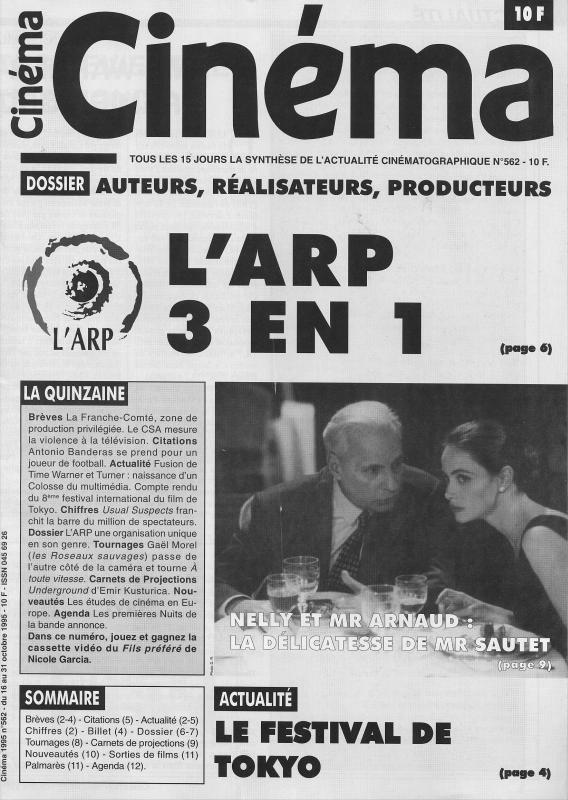 CINEMA (50s-90s Fr) magazine side cover Issue 562  1995
