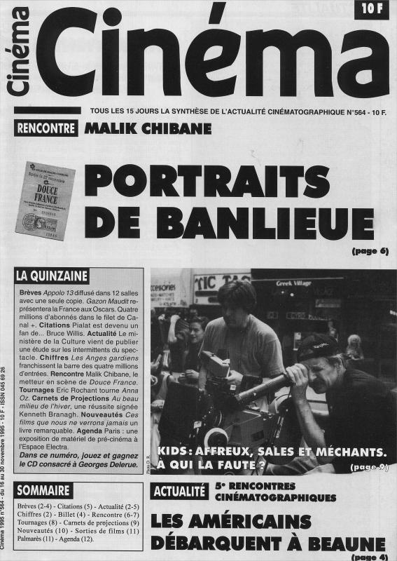 CINEMA (50s-90s Fr) magazine side cover Issue 564  1995