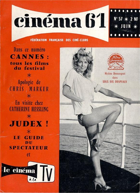 CINEMA (50s-90s Fr) magazine side cover Issue 57  1961