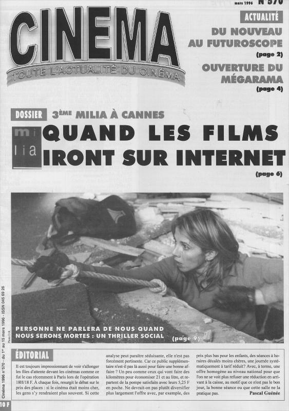 CINEMA (50s-90s Fr) magazine side cover Issue 570  1996