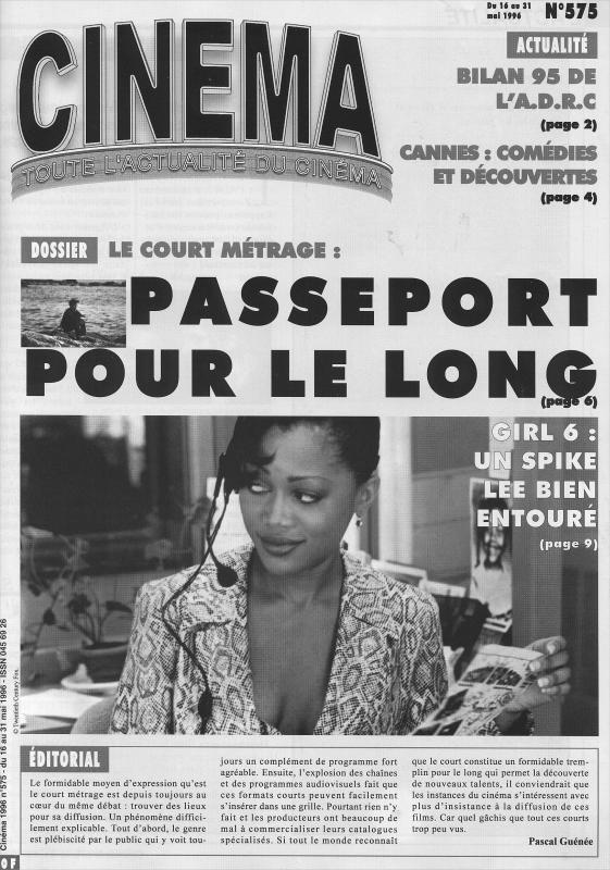 CINEMA (50s-90s Fr) magazine side cover Issue 575  1996