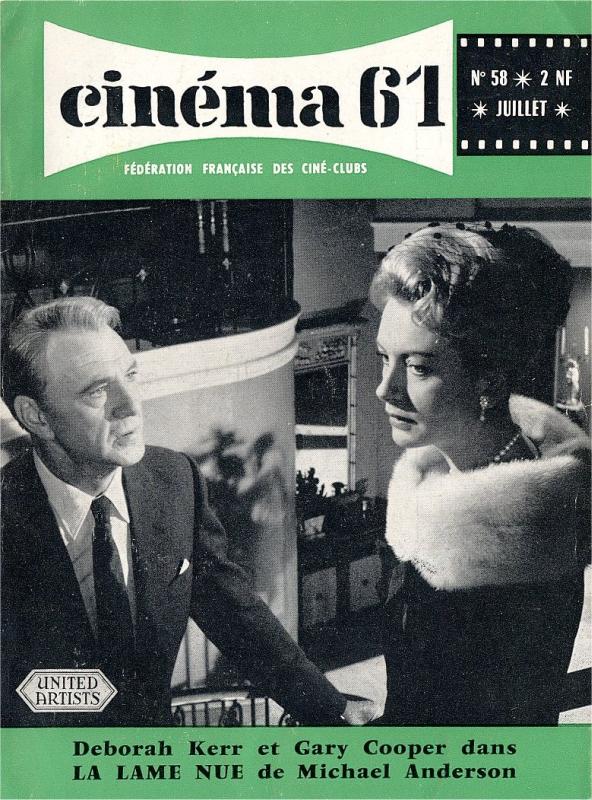 CINEMA (50s-90s Fr) magazine side cover Issue 58  1961