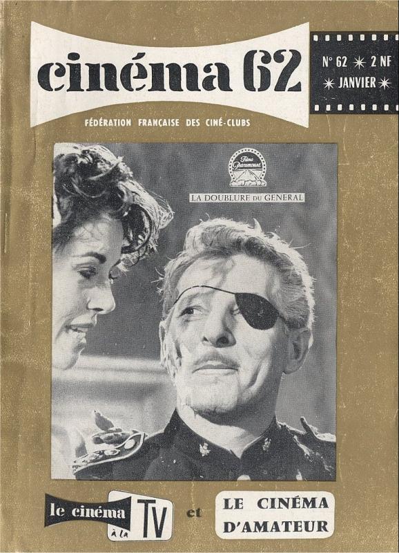 CINEMA (50s-90s Fr) magazine side cover Issue 62  1962