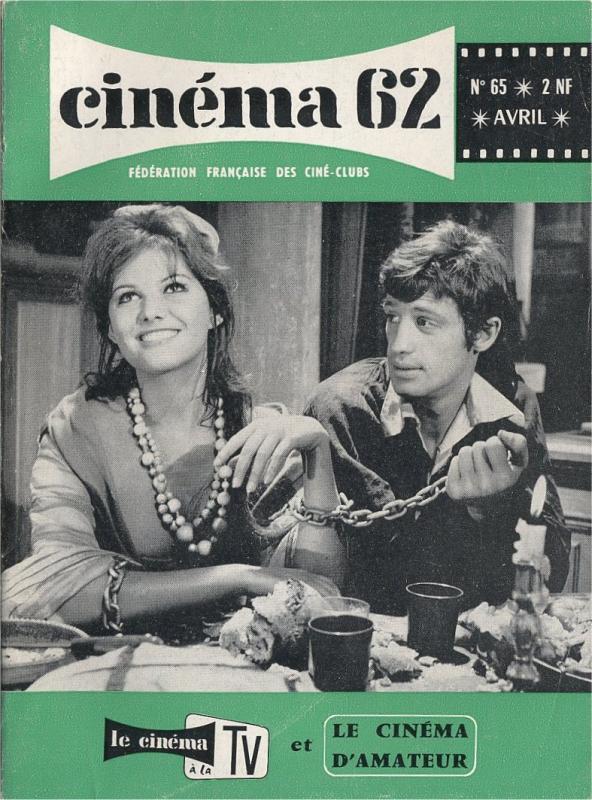 CINEMA (50s-90s Fr) magazine side cover Issue 65  1962