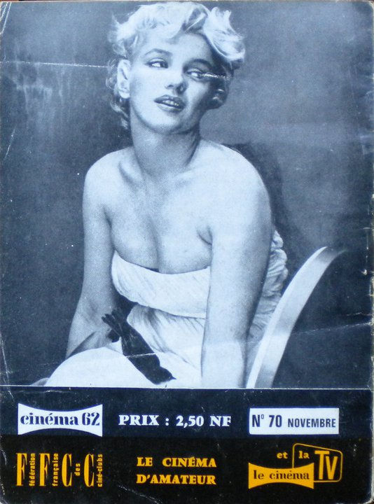 CINEMA (50s-90s Fr) magazine side cover Issue 70 November 1962