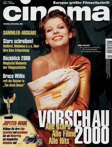 CINEMA (De) magazine side cover Issue 260 January 2000