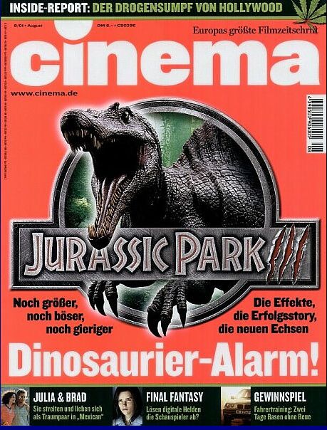 CINEMA (De) magazine side cover Issue 279 August 2001