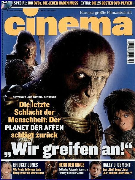 CINEMA (De) magazine side cover Issue 280 September 2001