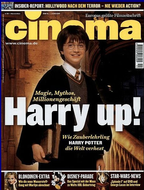 CINEMA (De) magazine side cover Issue 282 November 2001