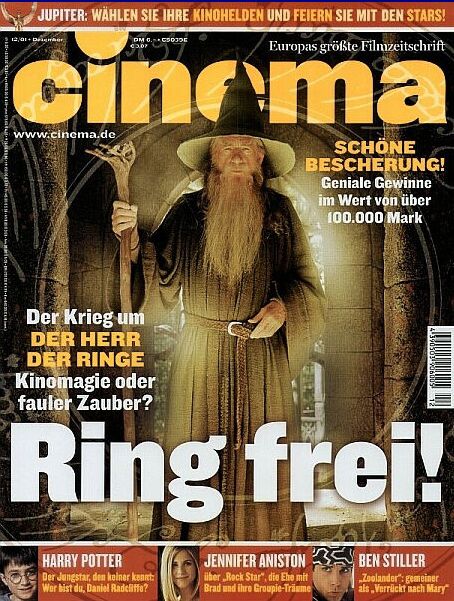 CINEMA (De) magazine side cover Issue 283 December 2001
