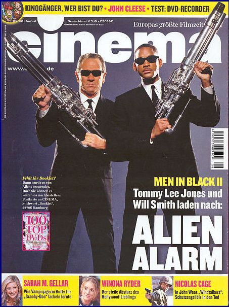 CINEMA (De) magazine side cover Issue 291 August 2002
