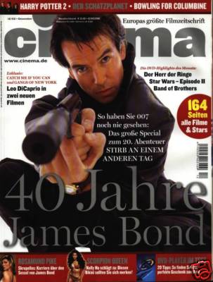 CINEMA (De) magazine side cover Issue 295 December 2002