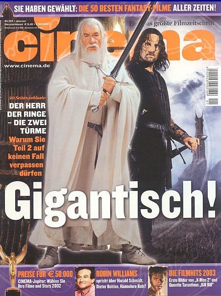 CINEMA (De) magazine side cover Issue 296 January 2003