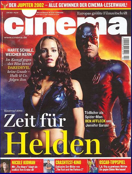 CINEMA (De) magazine side cover Issue 299 April 2003