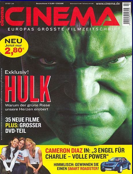 CINEMA (De) magazine side cover Issue 302 July 2003