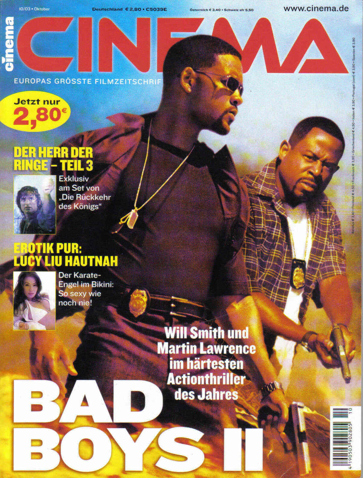 CINEMA (De) magazine side cover Issue 305 October 2003