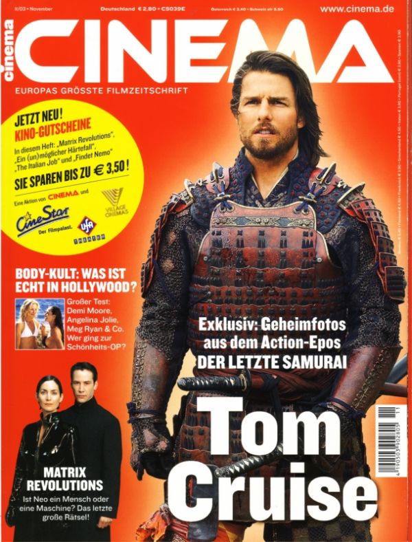 CINEMA (De) magazine side cover Issue 306 November 2003