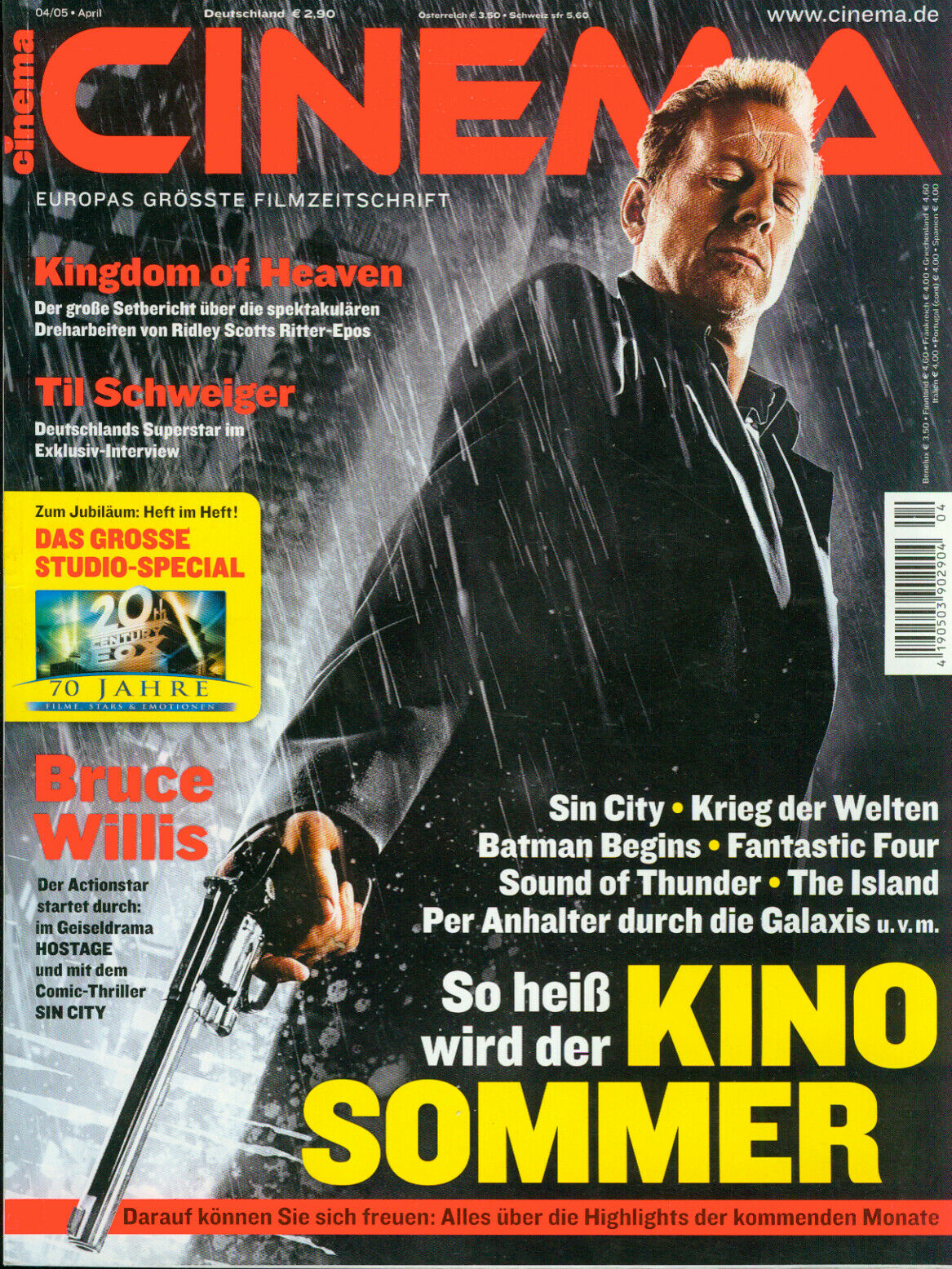 CINEMA (De) magazine side cover Issue 323 April 2005