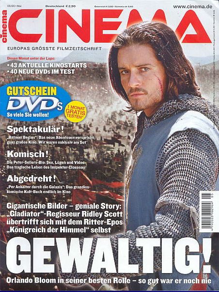 CINEMA (De) magazine side cover Issue 324 May 2005