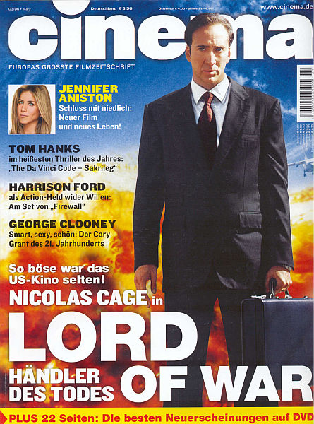CINEMA (De) magazine side cover Issue 334 March 2006