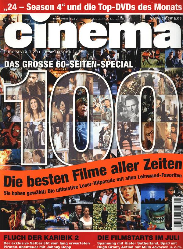 CINEMA (De) magazine side cover Issue 338 July 2006