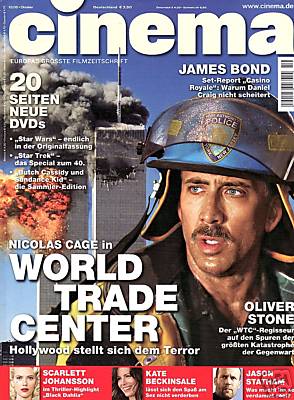 CINEMA (De) magazine side cover Issue 341 October 2006