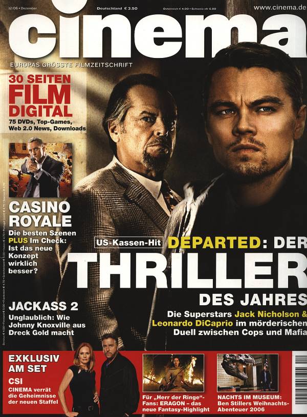 CINEMA (De) magazine side cover Issue 343 December 2006