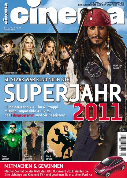 CINEMA (De) magazine side cover Issue 392 January 2011