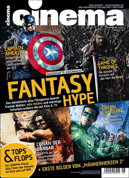 CINEMA (De) magazine side cover Issue 399 August 2011