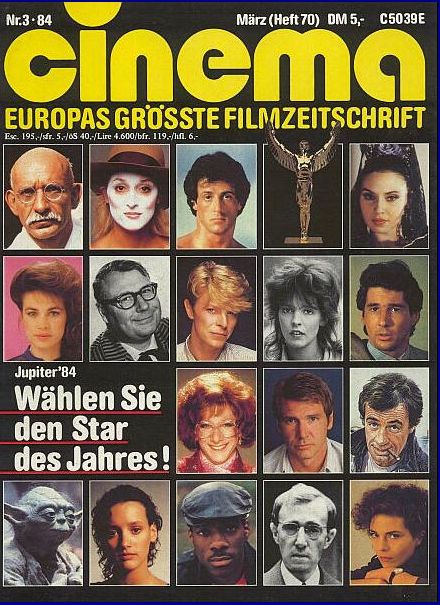 CINEMA (De) magazine side cover Issue 70 March 1984