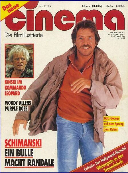 CINEMA (De) magazine side cover Issue 89 October 1985