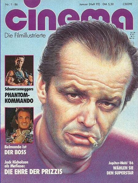 CINEMA (De) magazine side cover Issue 92 January 1986